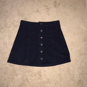 Navy blue button up skirt